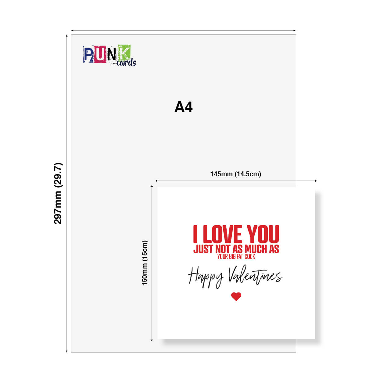 Rude Funny Valentine’s Day Card – “I Love You (Just Not as Much as Your Big Fat Cock)”