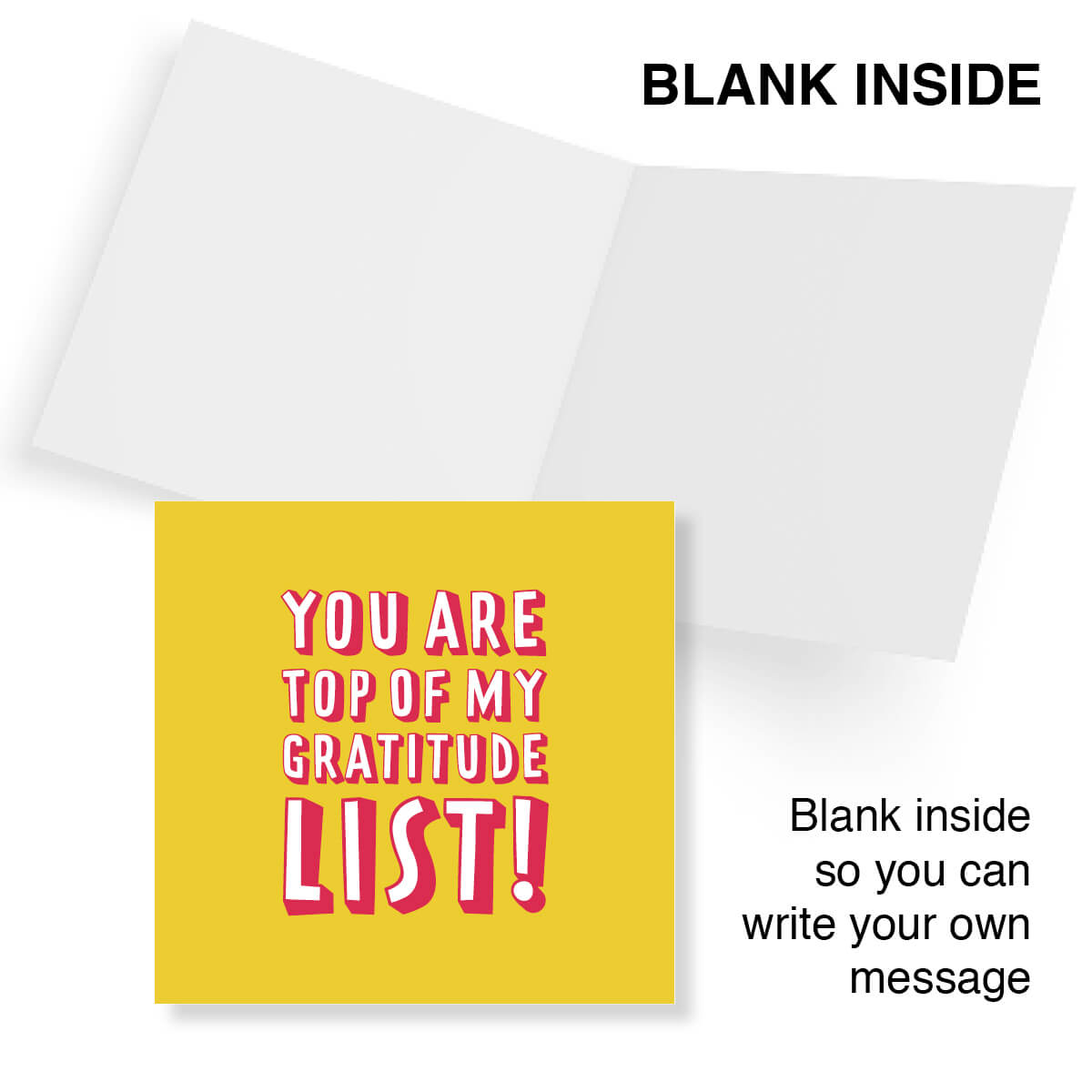 You Are Top of My Gratitude List Thank You Card