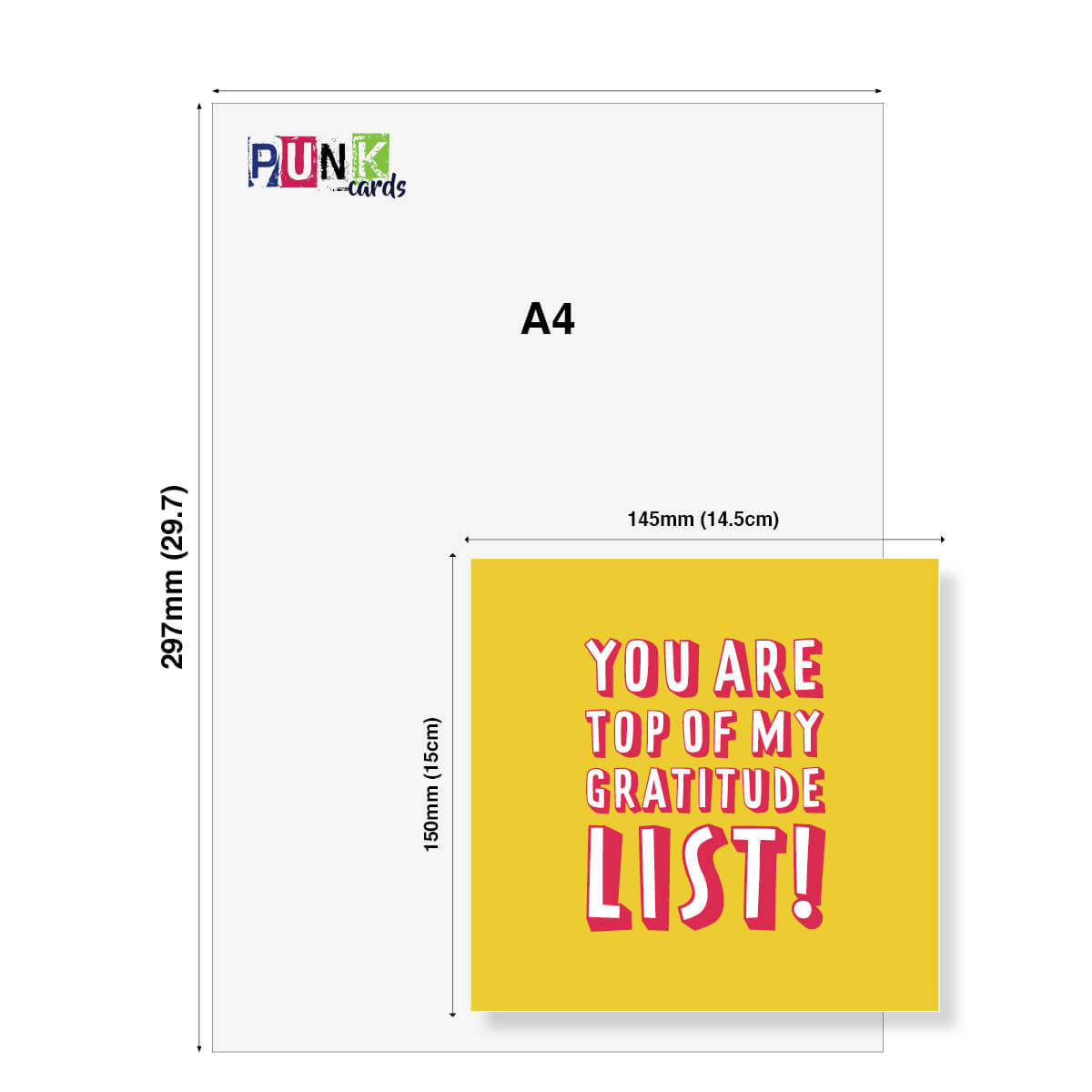 You Are Top of My Gratitude List Thank You Card