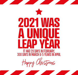 funny christmas card saying 2020 was a unique Leap year
