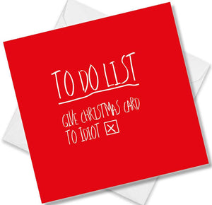 funny christmas card saying To Do List