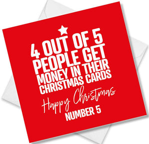funny christmas card saying 4 Out Of 5 People