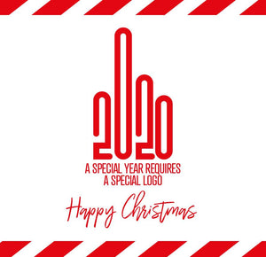 funny christmas card saying 2020 a special year requires a special logo
