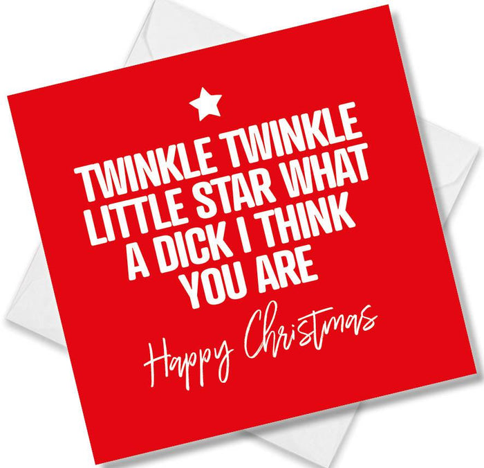 Funny Christmas Card - Twinkle Twinkle Little Stat What A Dick I Think You Are