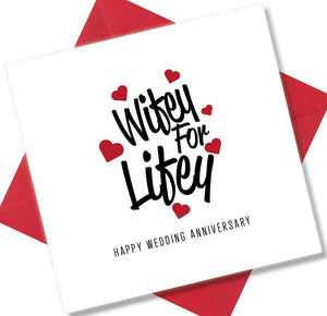 Anniversary Card saying Wifey For Life