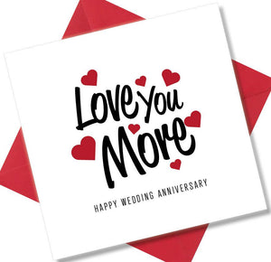 Anniversary Card saying Love You More