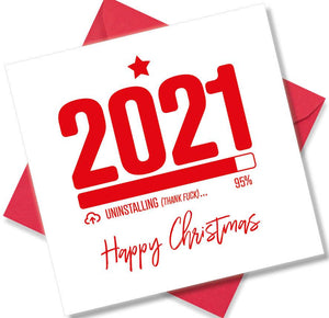 rude christmas card saying 2020 Fuckin Loading