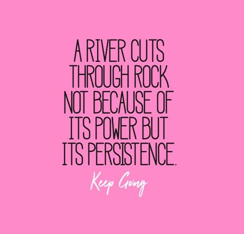 A River Cuts Through Rock Not Because Of Its Power But Its Persistence