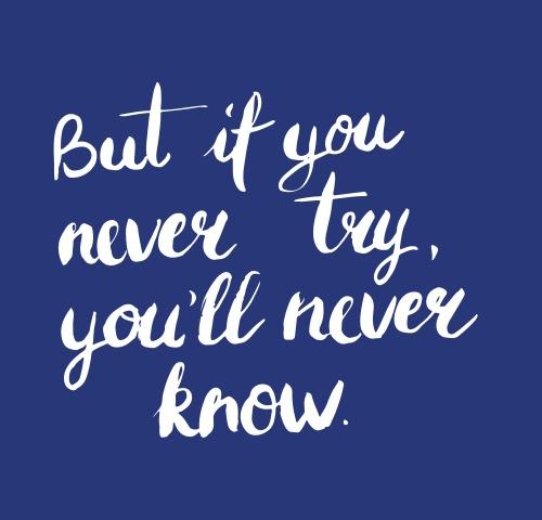 But If You Never Try You’ll Never Know
