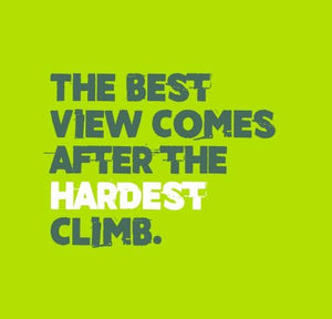 Inspirational Cards Saying The Best View Comes After The Hardest Climb
