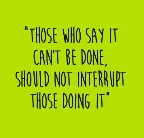 Those Who Say It Can’t Be Done,Should Not Interrupt Those Doing It